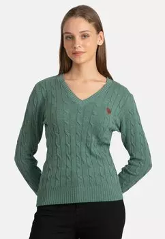 Вязаный свитер V-NECK MODERN FIT Jacey Quinn, цвет green melange