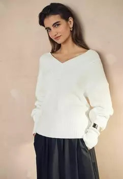 Вязаный свитер V-NECK PETITE Next, белый