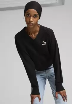 Вязаный свитер V-NECK Puma, черный