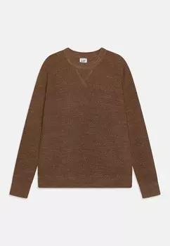 Вязаный свитер V-WAFFLE GAP, цвет light brown