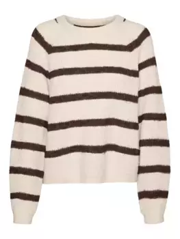 Вязаный свитер Vero Moda "VMASTA LS O-NECK PULLOVER GA NOOS", цвет Birch Stripes:Bracken