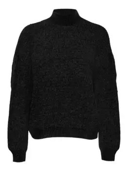 Вязаный свитер Vero Moda "VMKAIA LS HIGHNECK PULLOVER BF", черный