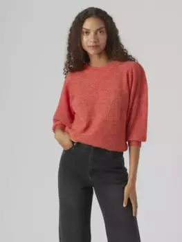 Вязаный свитер Vero Moda "VMVIGGA 3/4 RIB PULLOVER GA BOO REP", цвет Cayenne Detail:Melange