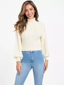 Вязаный свитер Vivian Cable Guess Factory, цвет dove white