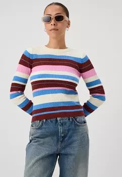 Вязаный свитер VMCHILI O NECK STRIPE Vero Moda, кремовый