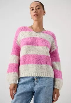 Вязаный свитер VMERIN STRIPE V NECK Vero Moda, розовый