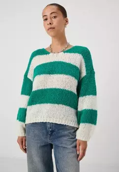 Вязаный свитер VMERIN STRIPE V NECK Vero Moda, зеленый