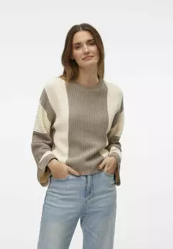 Вязаный свитер VMGIGI Vero Moda, бежевый