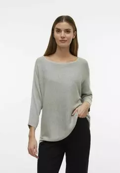 Вязаный свитер VMNORA 3/4 BOATNECK Vero Moda, цвет light grey melange
