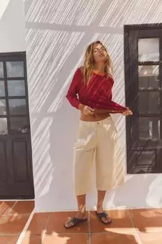 Вязаный свитер в цвет блока ZARA, цвет Red/Orange