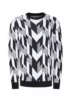 Вязаный свитер в двухцветном исполнении Rusty Neal, черный