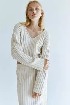 Вязаный свитер в рубчик H&M