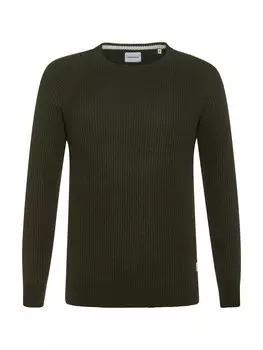 Вязаный свитер в рубчик Jack & Jones, темно-зеленый