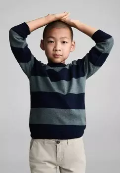 Вязаный свитер WALLY Mango Kids, синий