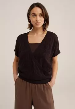 Вязаный свитер WE Fashion, темно-коричневый