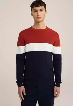 Вязаный свитер WE Fashion, темно-красный мраморный