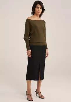 Вязаный свитер WE Fashion, зеленый