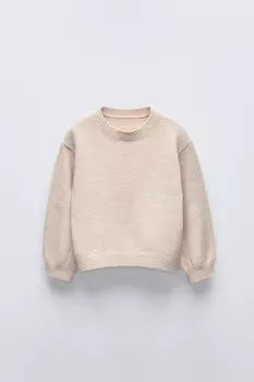 Вязаный свитер ZARA, экрю