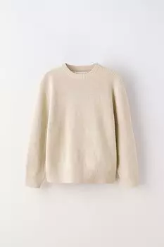 Вязаный свитер ZARA, экрю