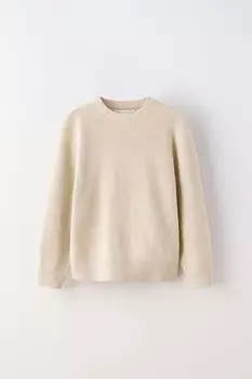 Вязаный свитер ZARA, экрю