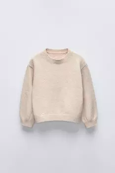 Вязаный свитер ZARA, экрю