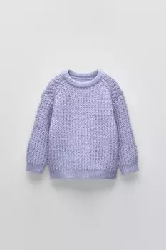 Вязаный свитер ZARA, цвет lilac