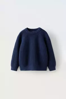 Вязаный свитер ZARA, индиго