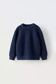 Вязаный свитер ZARA, индиго