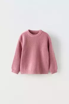 Вязаный свитер ZARA, пыльно-розовый