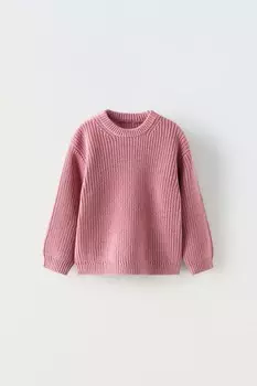 Вязаный свитер ZARA, пыльно-розовый