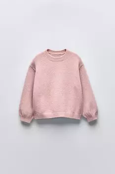 Вязаный свитер ZARA, розовый