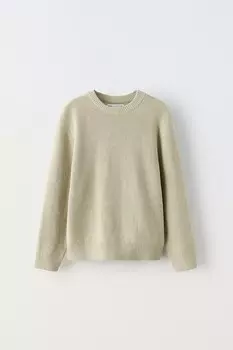 Вязаный свитер ZARA, светлый хаки