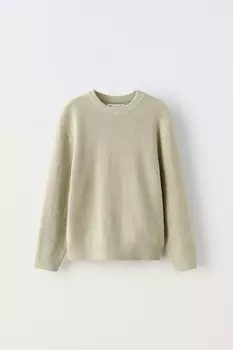 Вязаный свитер ZARA, светлый хаки
