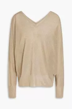 Вязаный свитер Zeo с эффектом металлик BA&SH, латунный