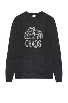 Вязаный свитшот Chaos с круглым вырезом Pop Trading Company, антрацит