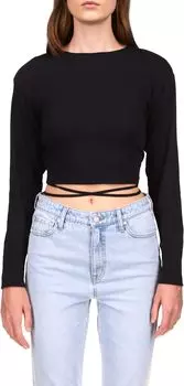 Вязаный топ All Tied Up Sanctuary, черный