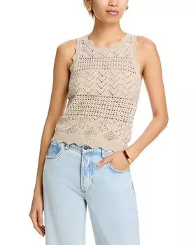 Вязаный топ - эксклюзив AQUA, коричневый/бежевый