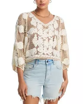 Вязаный топ - эксклюзив AQUA, слоновая кость/кремовый