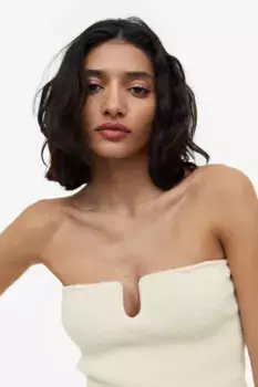 Вязаный топ-бандо H&M, бежевый