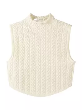Вязаный топ Bershka, экрю