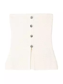 Вязаный топ Bershka, экрю