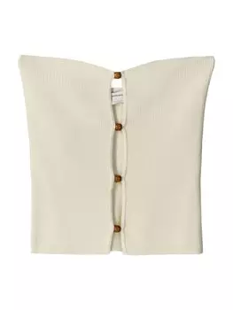 Вязаный топ Bershka, экрю