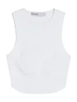 Вязаный топ Bershka, белый