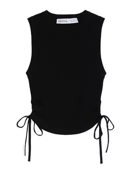 Вязаный топ Bershka, черный