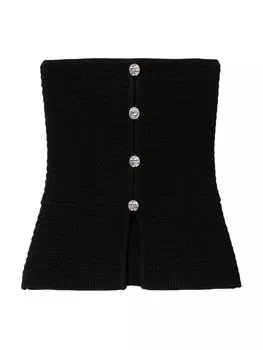 Вязаный топ Bershka, черный