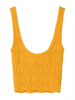 Вязаный топ Bershka, цвет Mustard