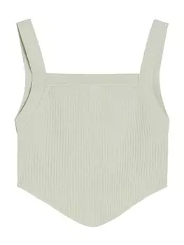 Вязаный топ Bershka, цвет Pastel Green