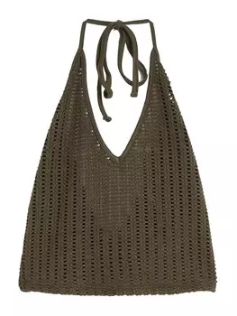 Вязаный топ Bershka, хаки