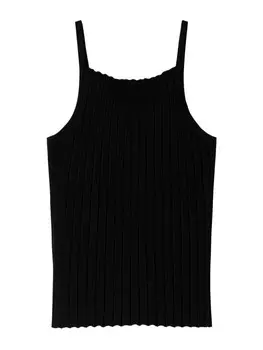 Вязаный топ Bershka Knitted Top, черный