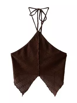 Вязаный топ Bershka Knitted Top, коричневый